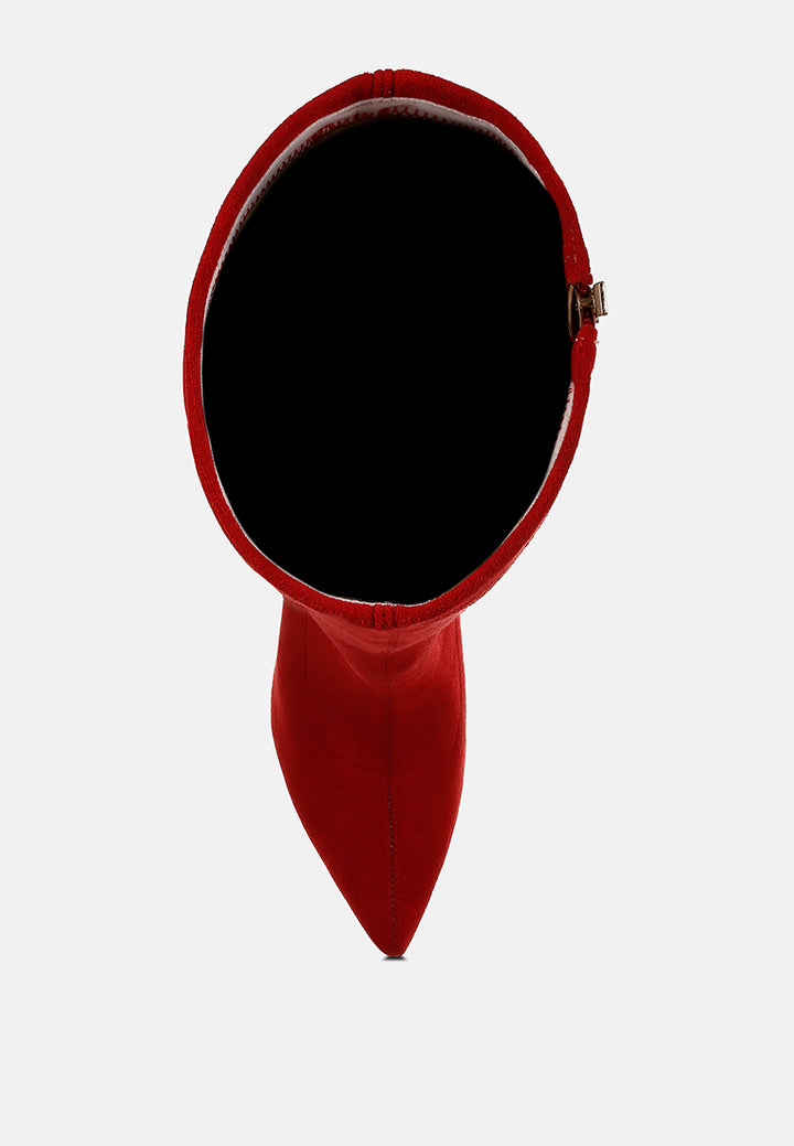 slim block heel long boots#colour_red