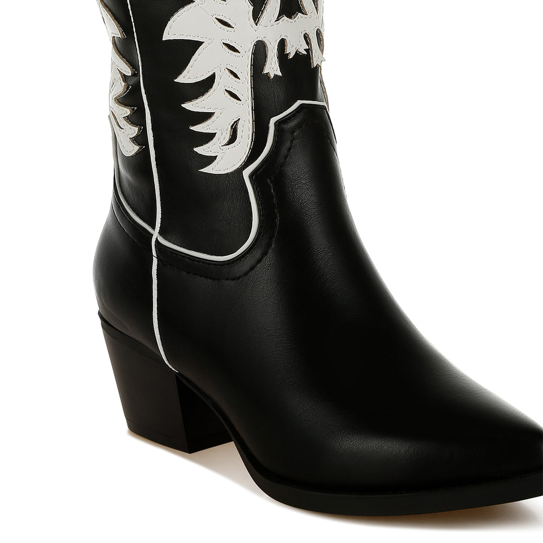 winged patchwork cowboy boots#color_black