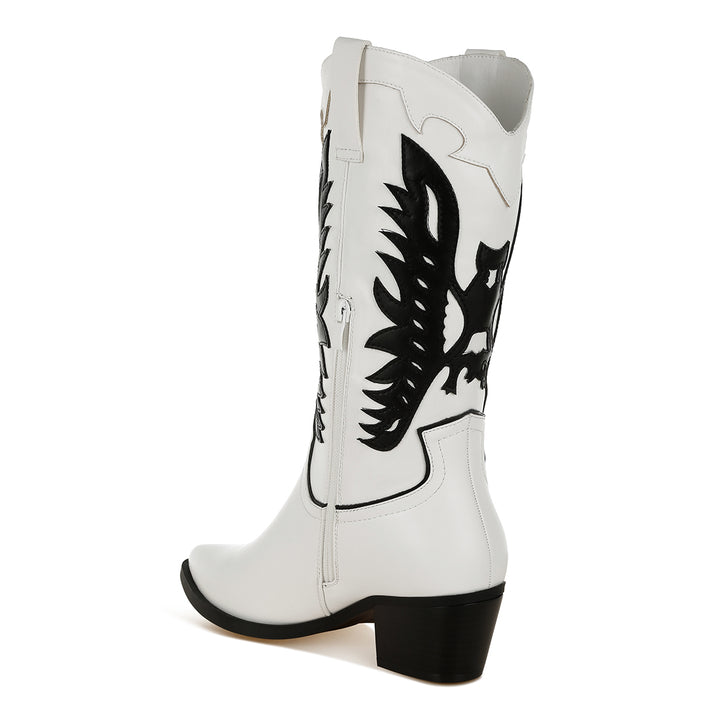 winged patchwork cowboy boots#color_white