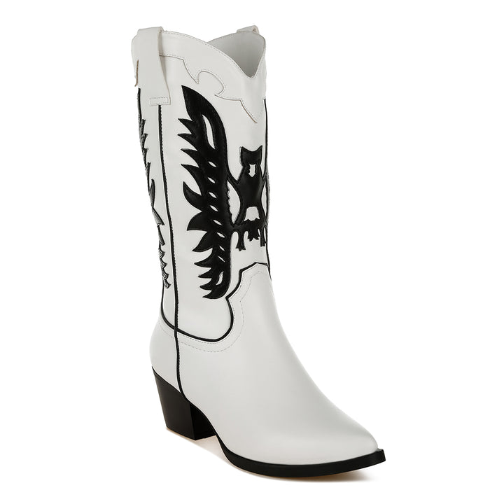 winged patchwork cowboy boots#color_white