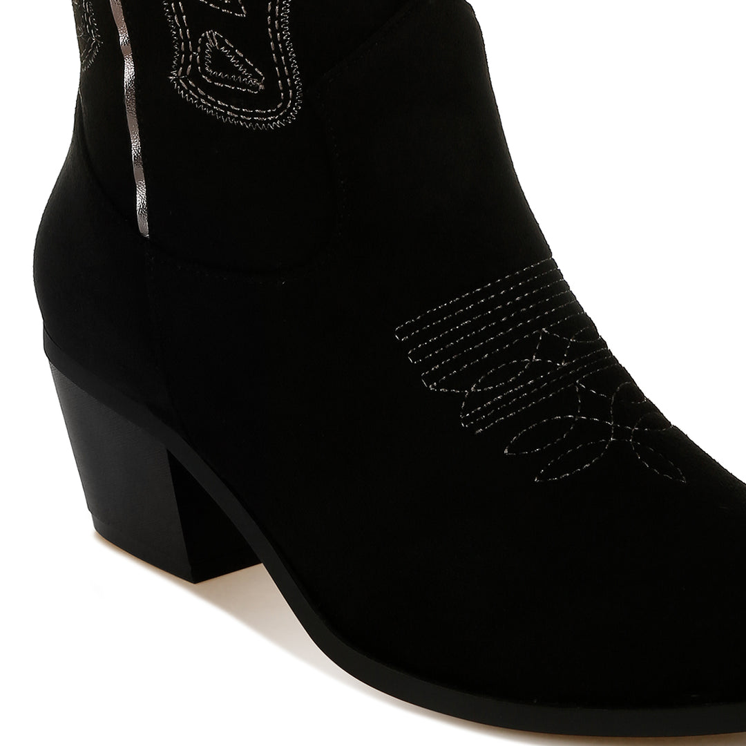 embroidery detail cowboy boots#color_black