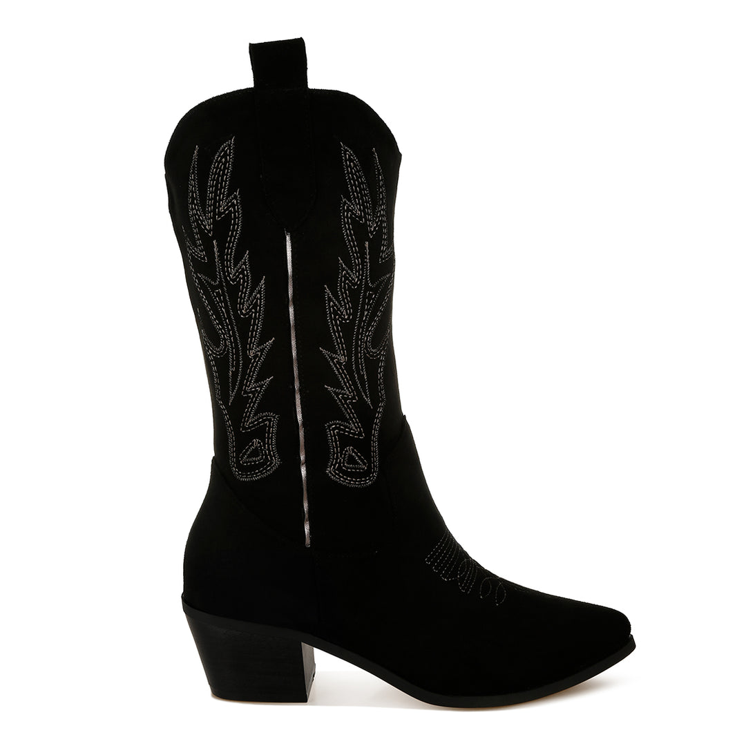 embroidery detail cowboy boots#color_black