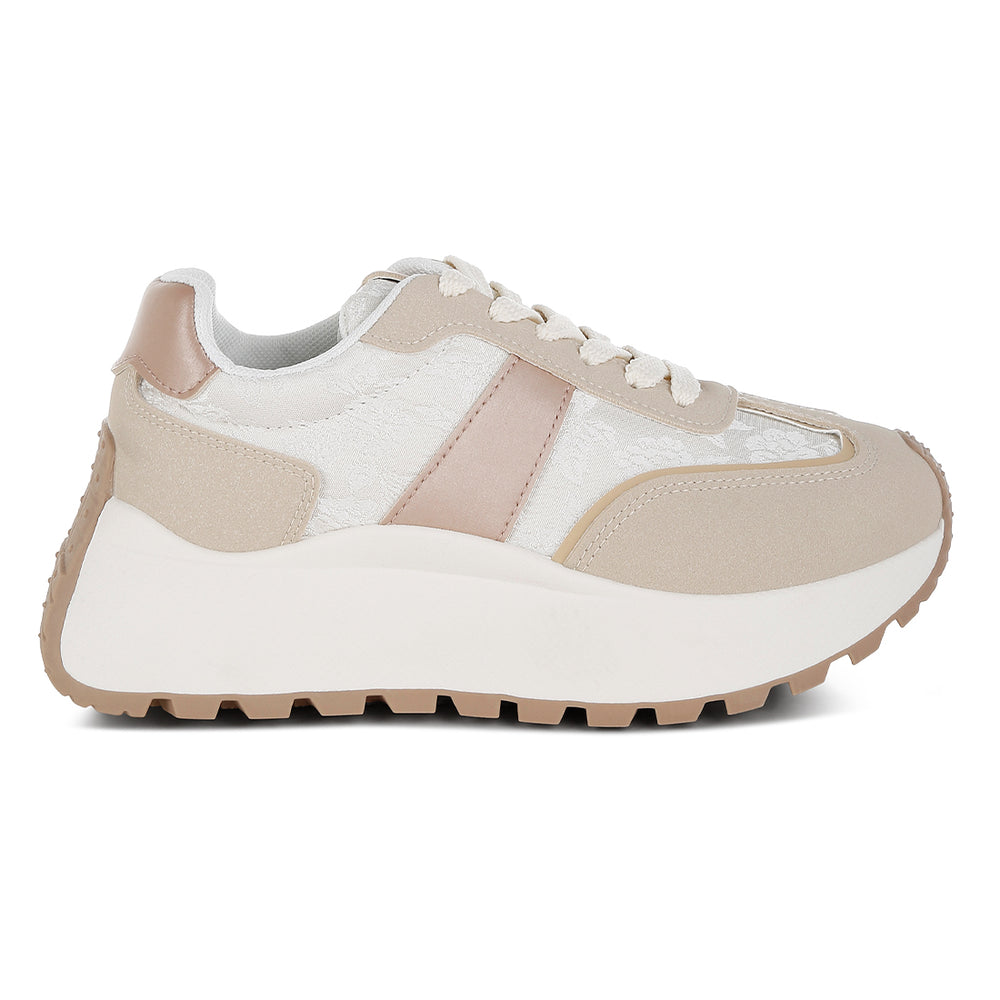 chunky anti-skid lace-up sneakers#color_beige