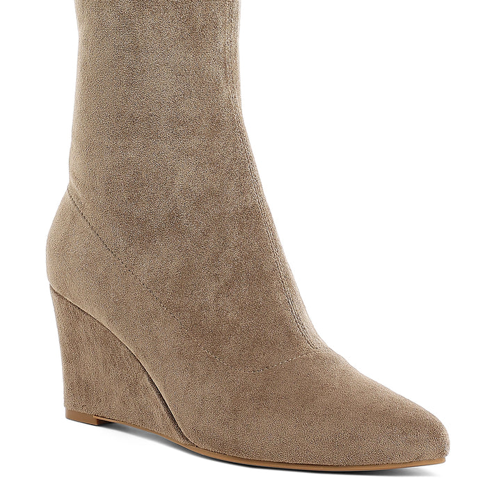 microfiber wedge heel boots#color_taupe