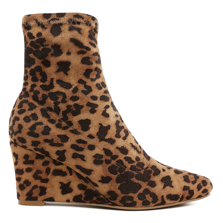 microfiber wedge sock boots#color_leopard