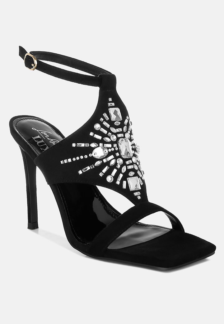 women jeweled shiny stiletto heels#color_black