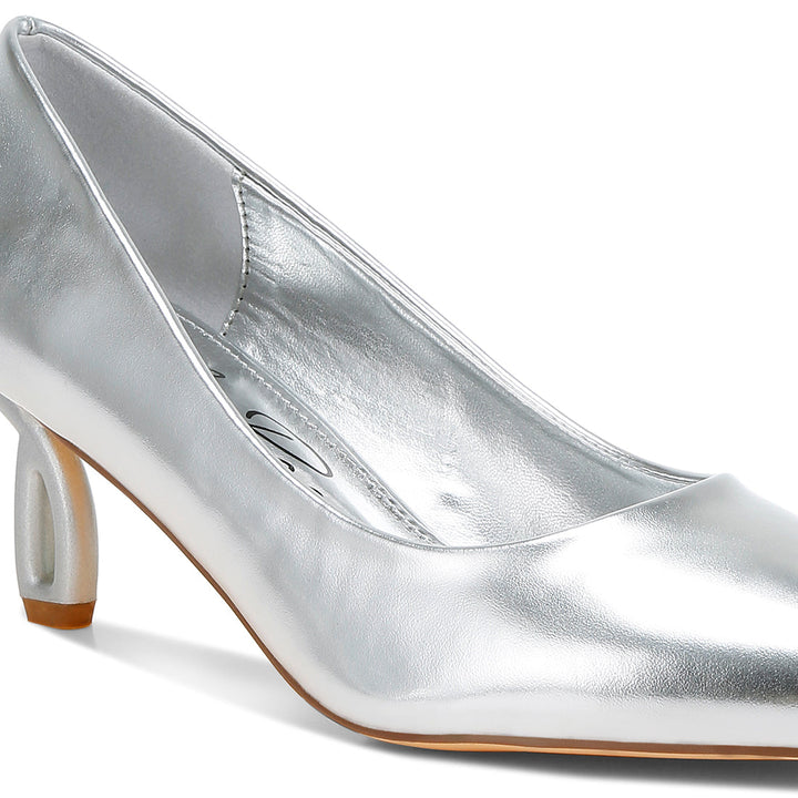 metallic fantasy heel pumps#color_silver