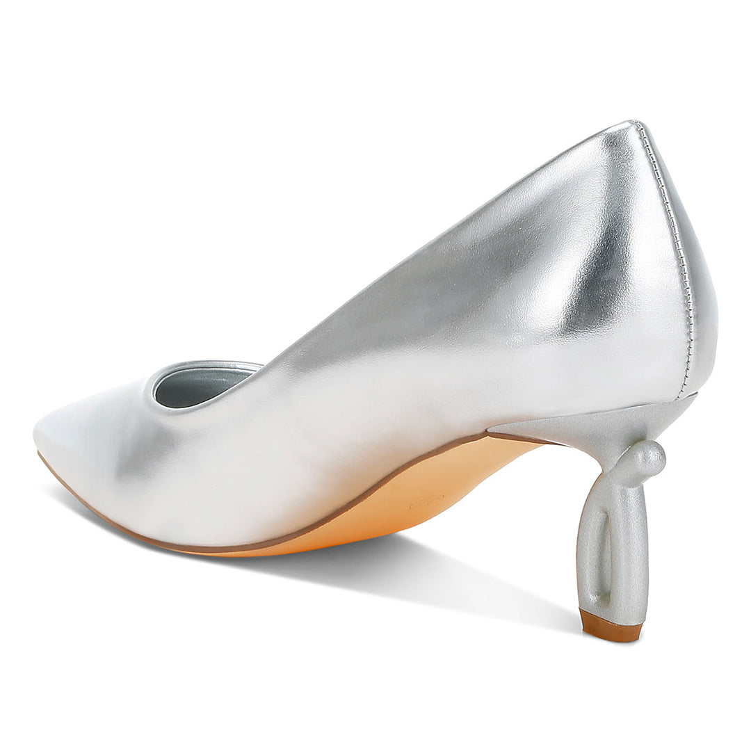 metallic fantasy heel pumps#color_silver