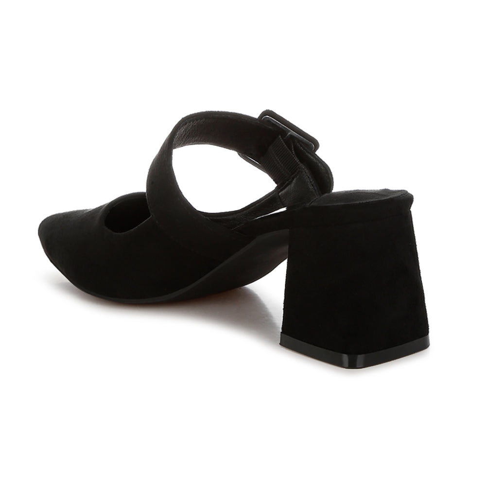 buckle strap detail microfiber mules#color_black