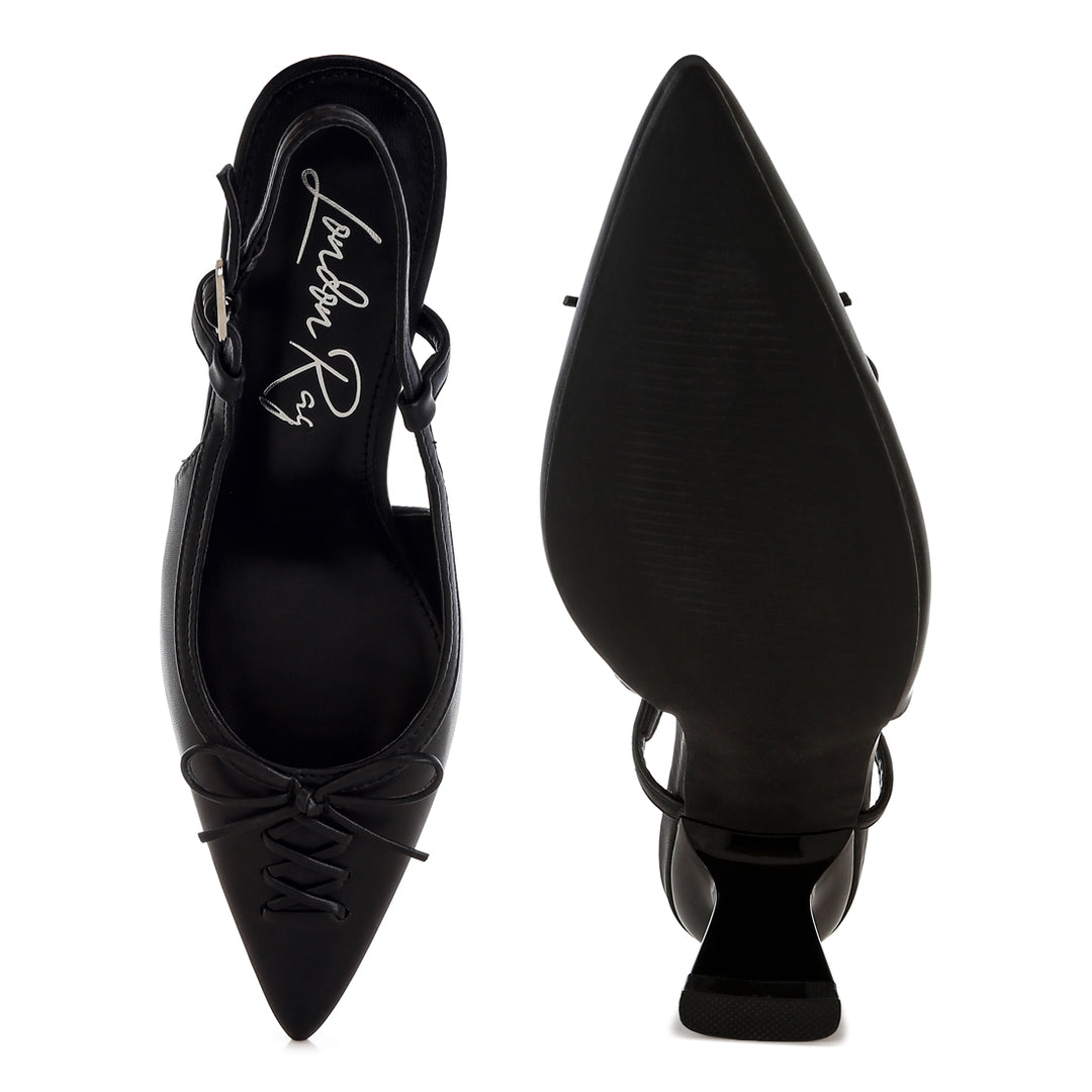 women kitten heel pointy slingbacks#color_black