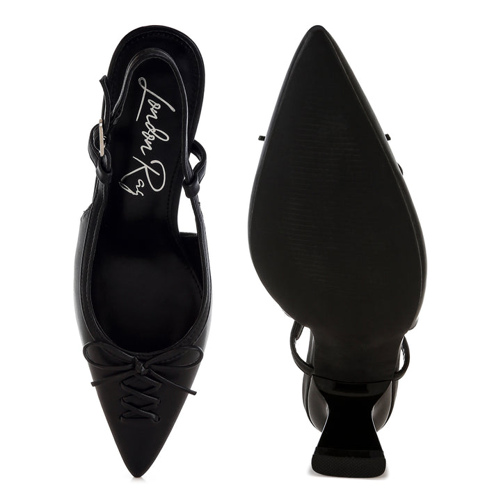 women kitten heel pointy slingbacks#color_black