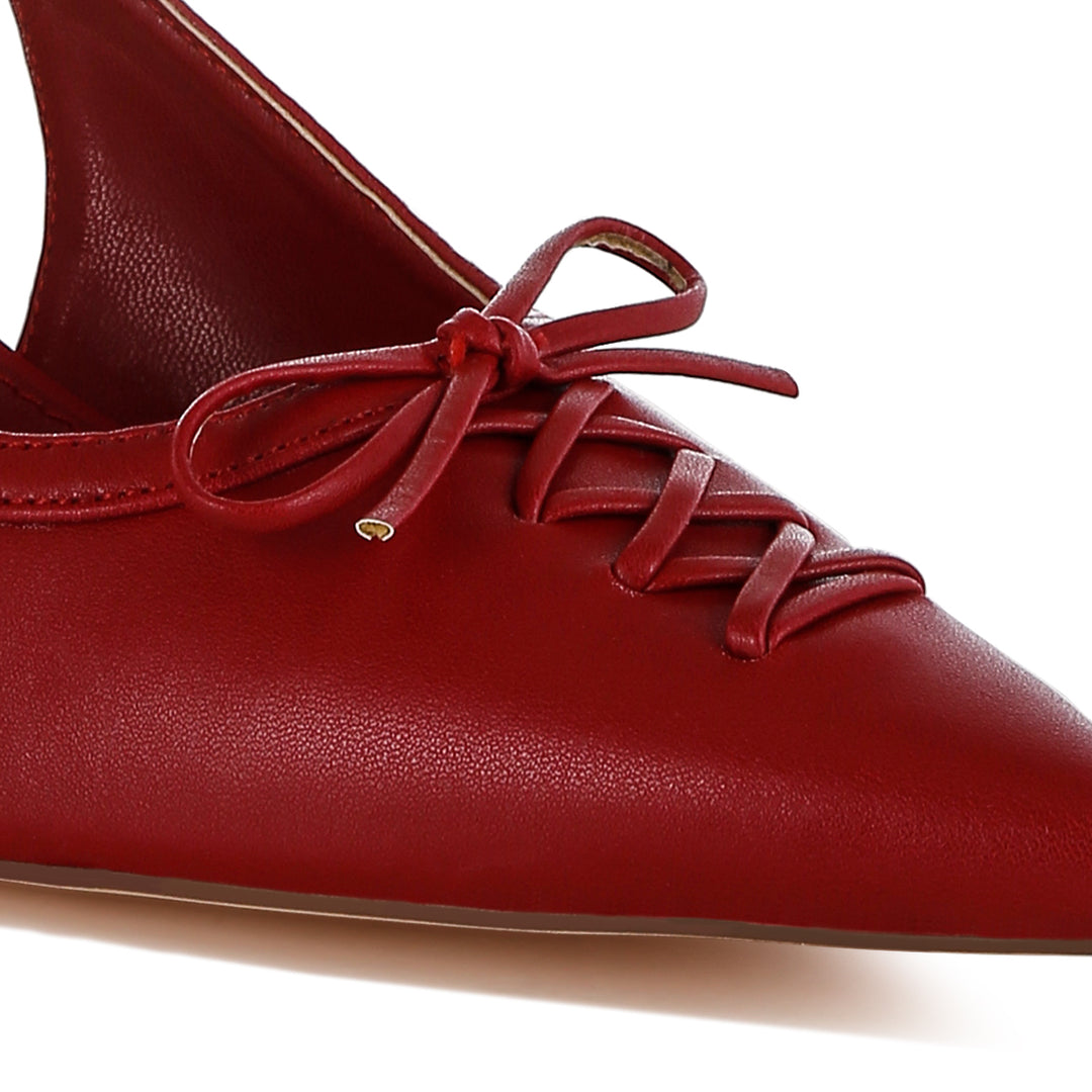 women kitten heel pointy slingbacks#color_red
