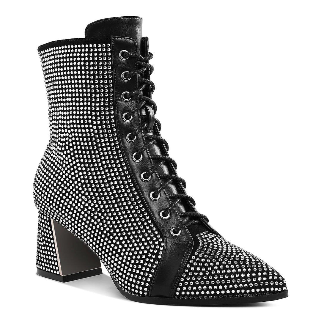 rhinestone embellished ankle boots#color_black