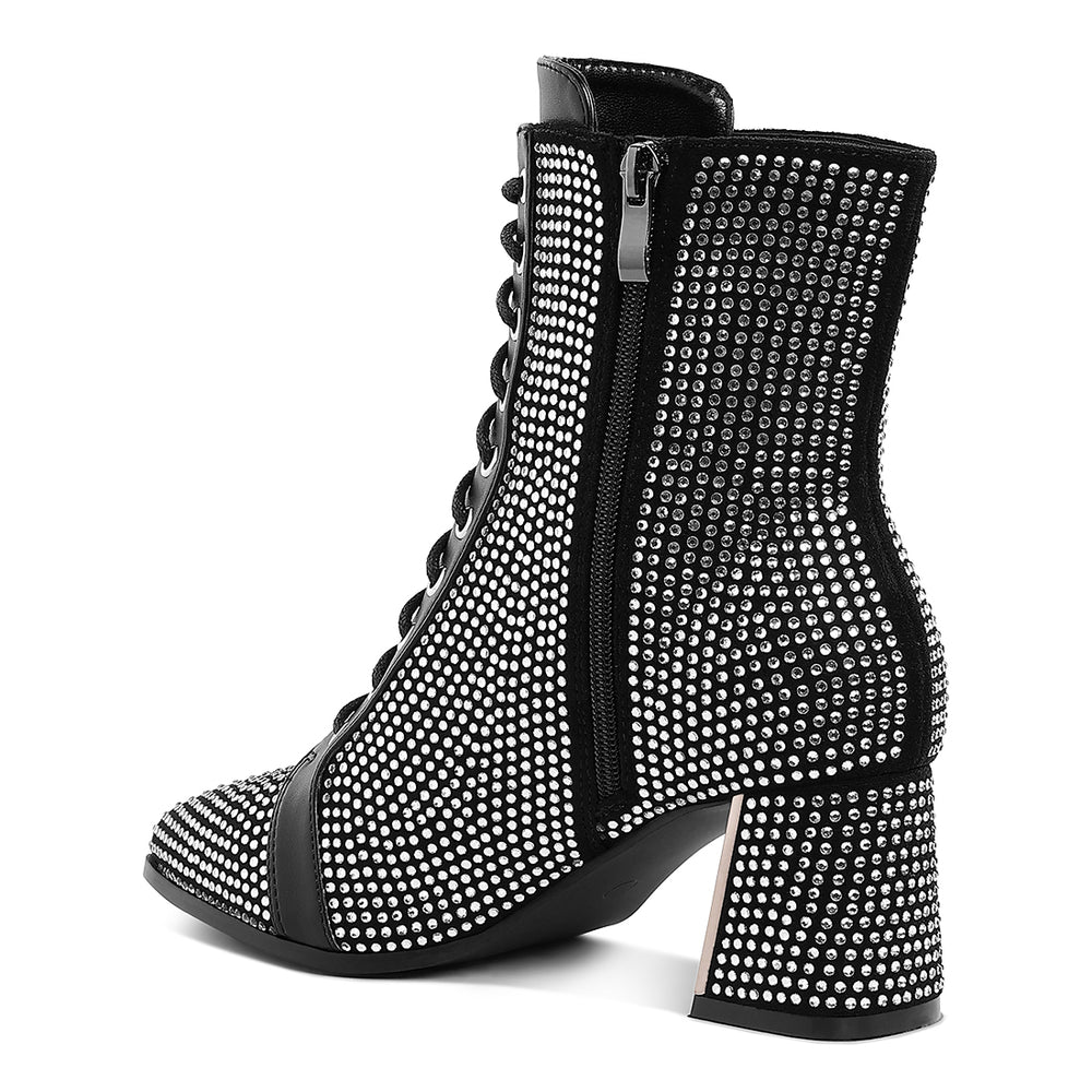 rhinestone embellished ankle boots#color_black