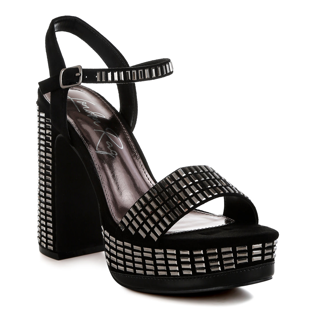 rhinestones embellished ankle strap heels#color_black