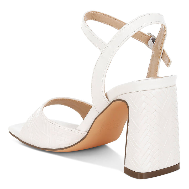 textured faux leather heels#color_white