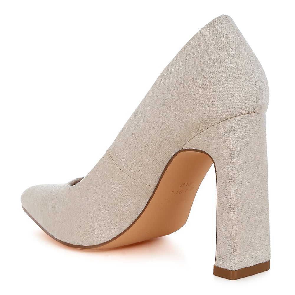 slim block heel pumps#color_beige