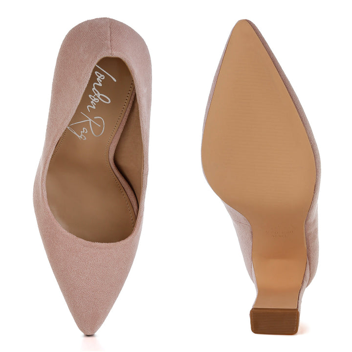 slim block heel pumps#color_pink