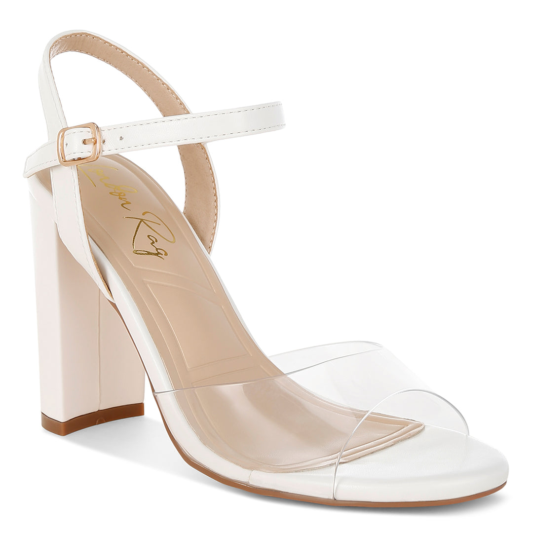 clear strap block heel sandals#color_white