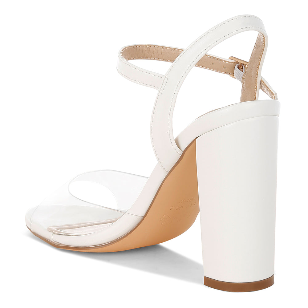 clear strap block heel sandals#color_white