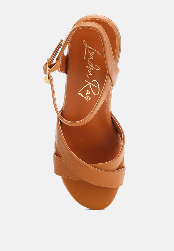 Women Zinny Buckle Strap Contrast Heel Wedges