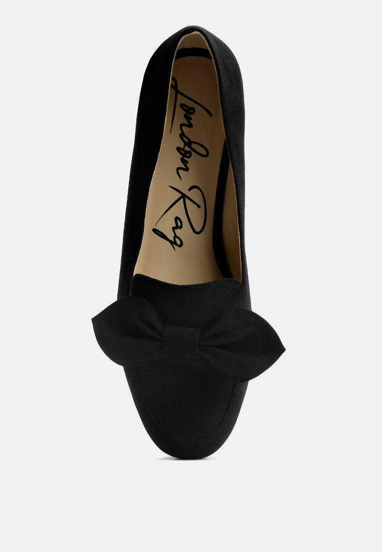 women casual loafer with bow#color_black