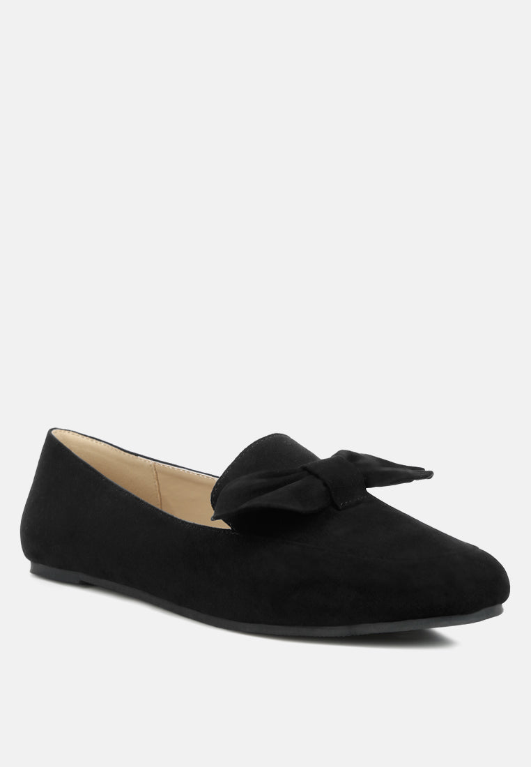 women casual loafer with bow#color_black