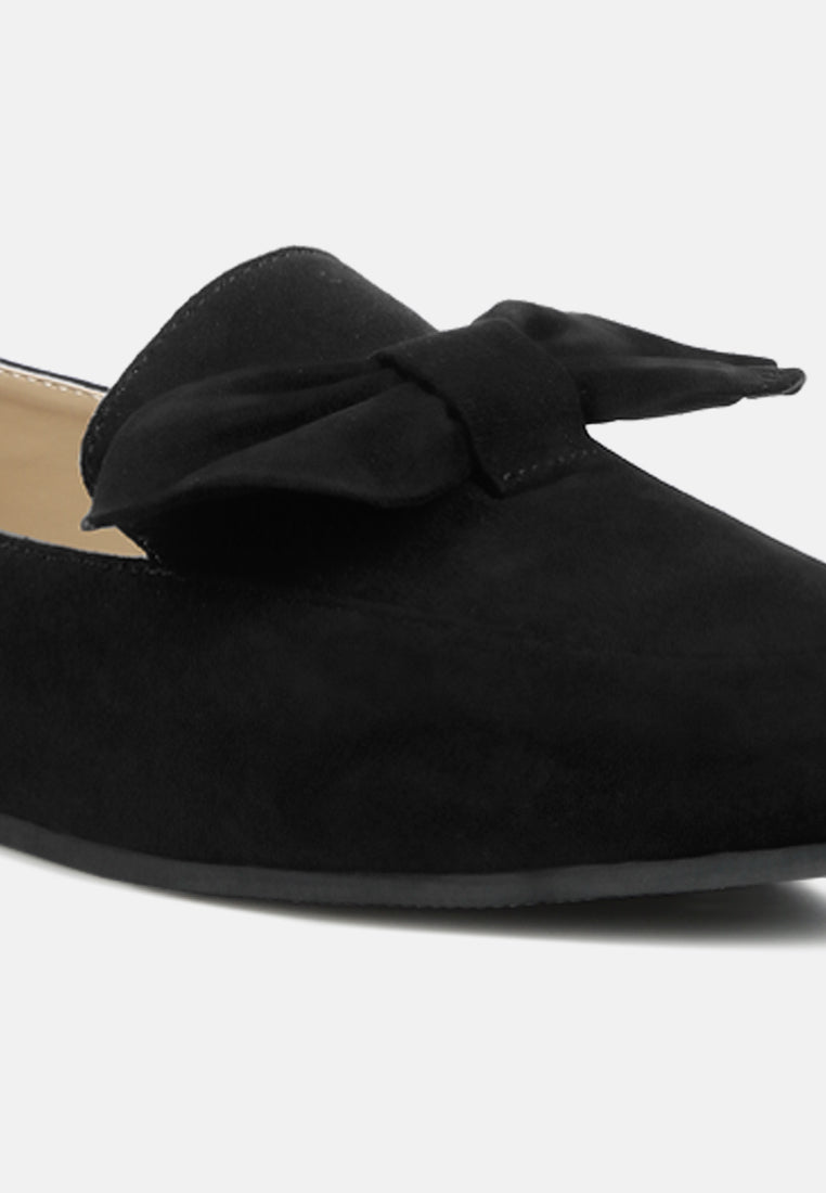 women casual loafer with bow#color_black