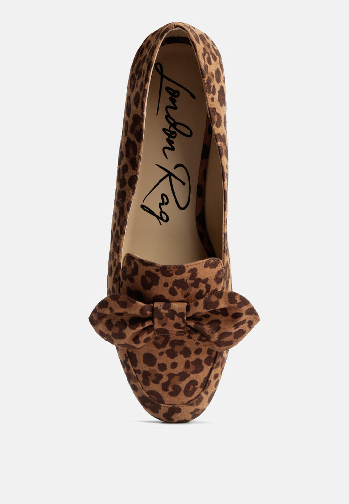 women casual loafer with bow#color_leopard