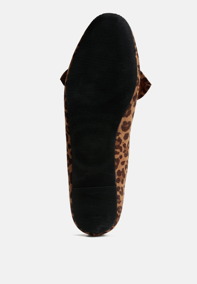 women casual loafer with bow#color_leopard
