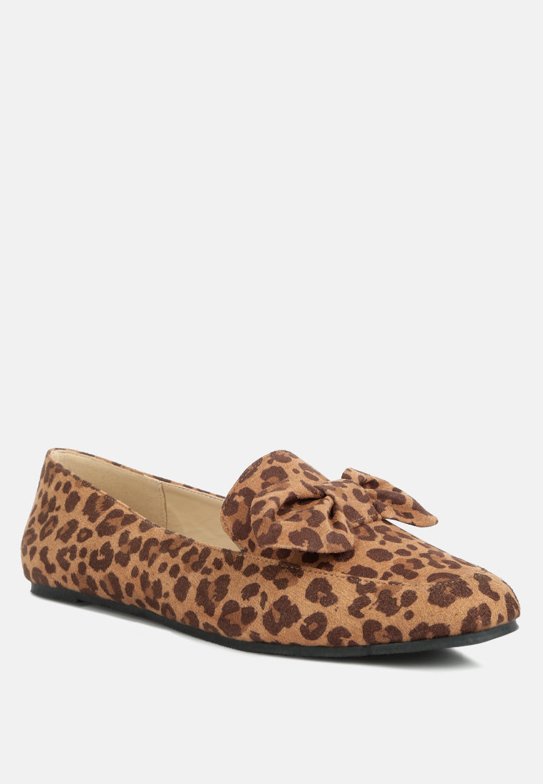 women casual loafer with bow#color_leopard