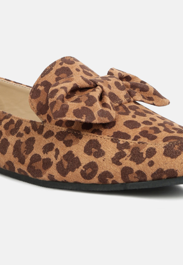 women casual loafer with bow#color_leopard
