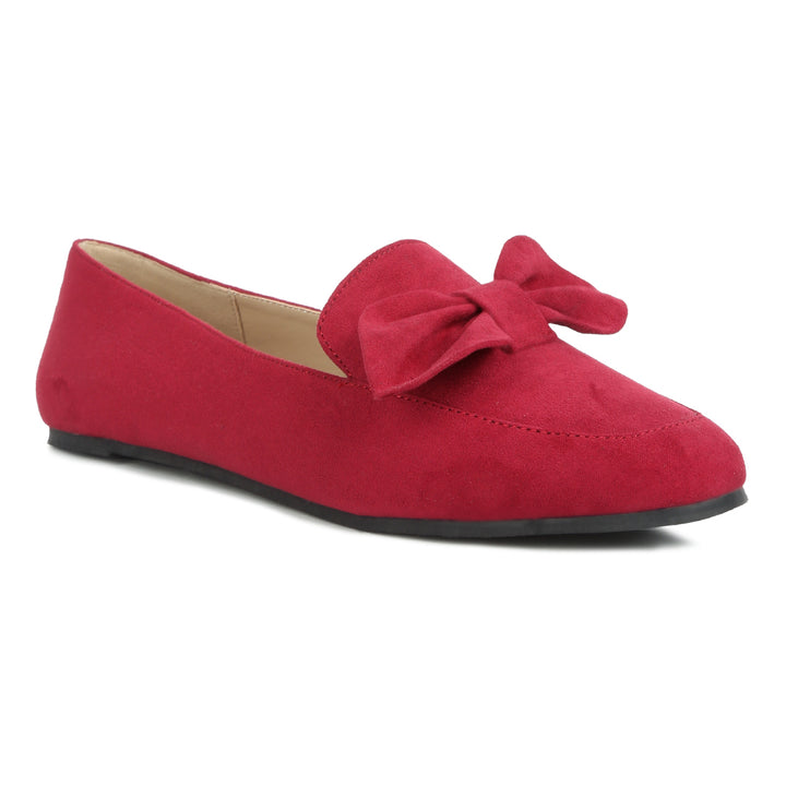 women casual loafer with bow#color_red