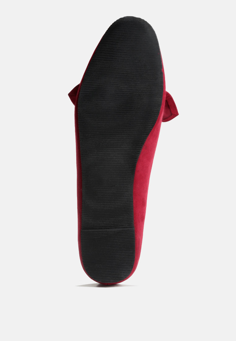 women casual loafer with bow#color_red