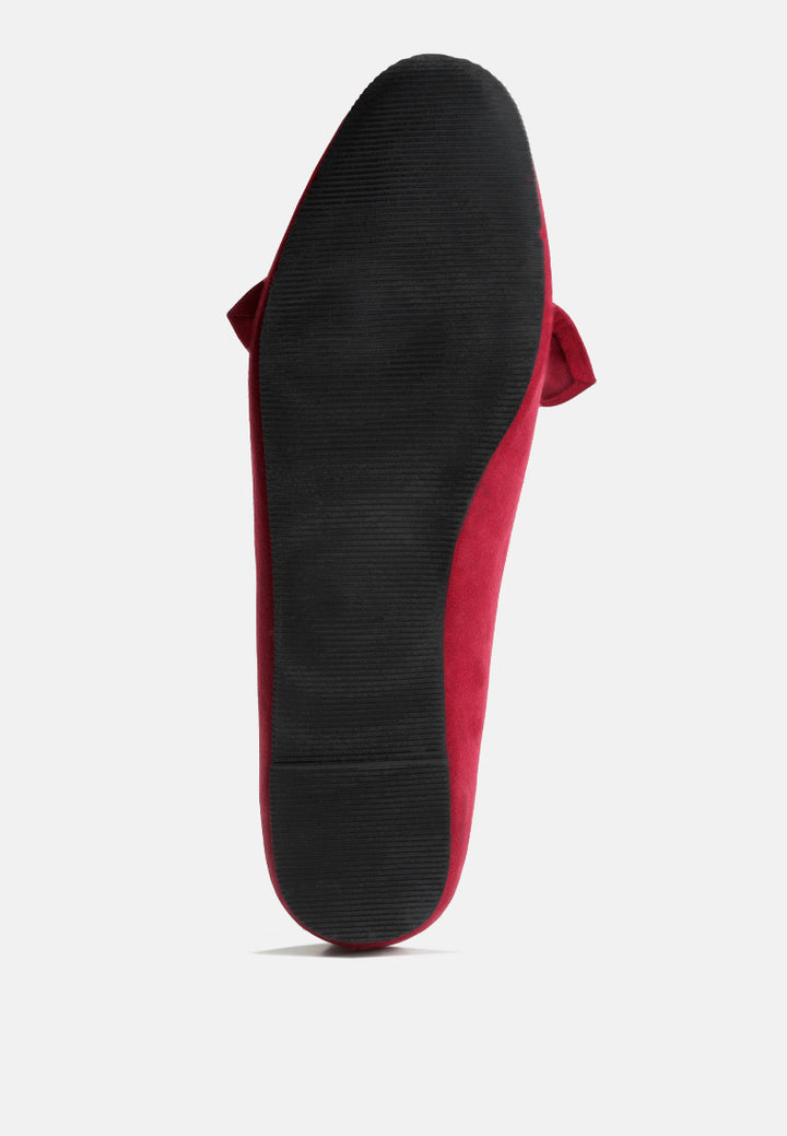 women casual loafer with bow#color_red