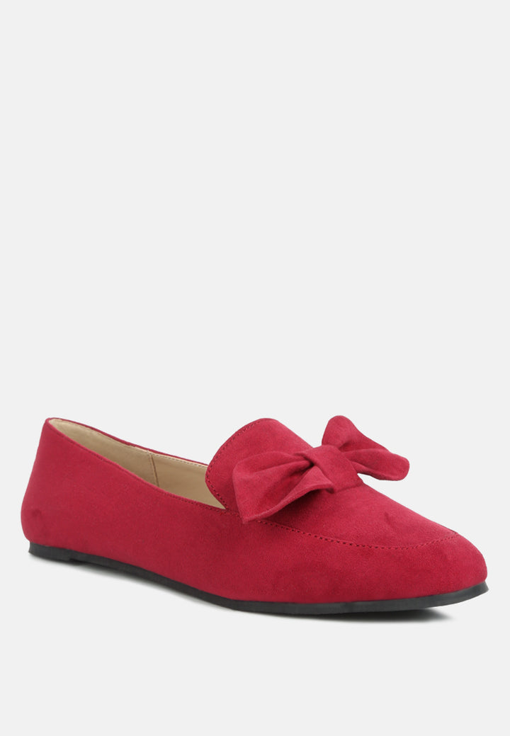 women casual loafer with bow#color_red
