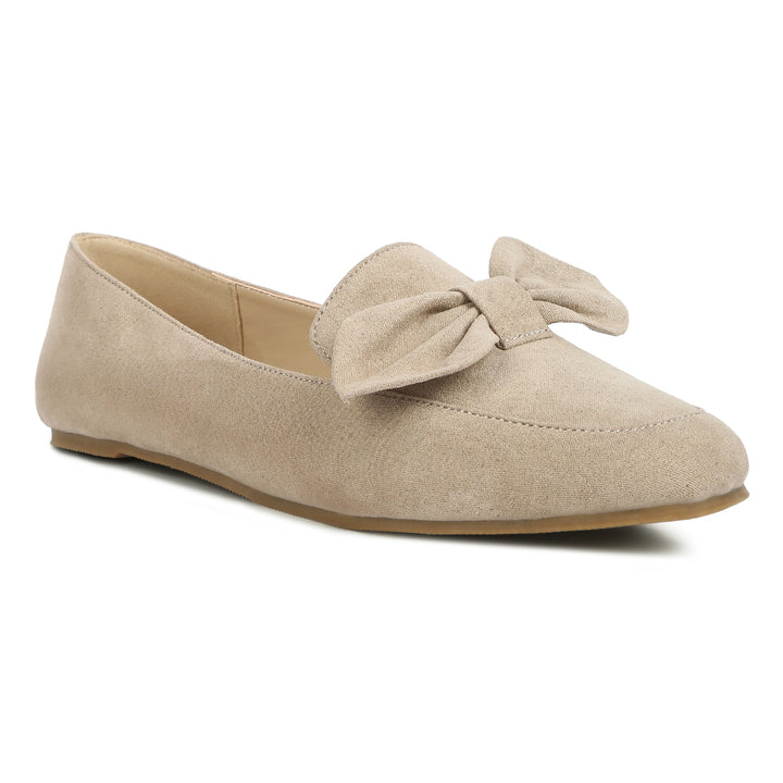 women casual loafer with bow#color_beige
