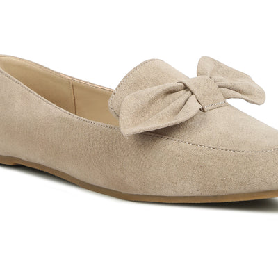 Beige Casual Loafer with Bow