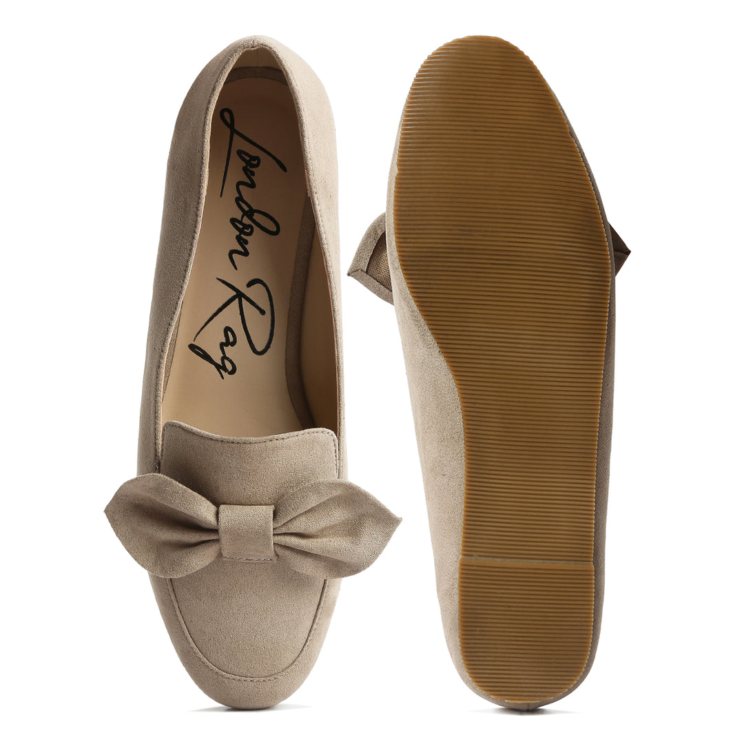 women casual loafer with bow#color_beige
