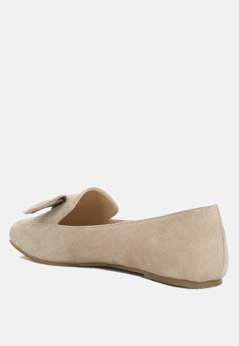 women casual loafer with bow#color_beige