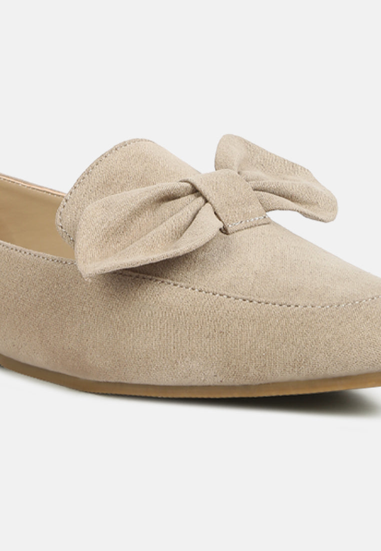 women casual loafer with bow#color_beige