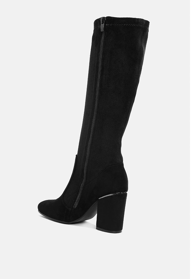 rag & co women microfiber calf boots#color_black