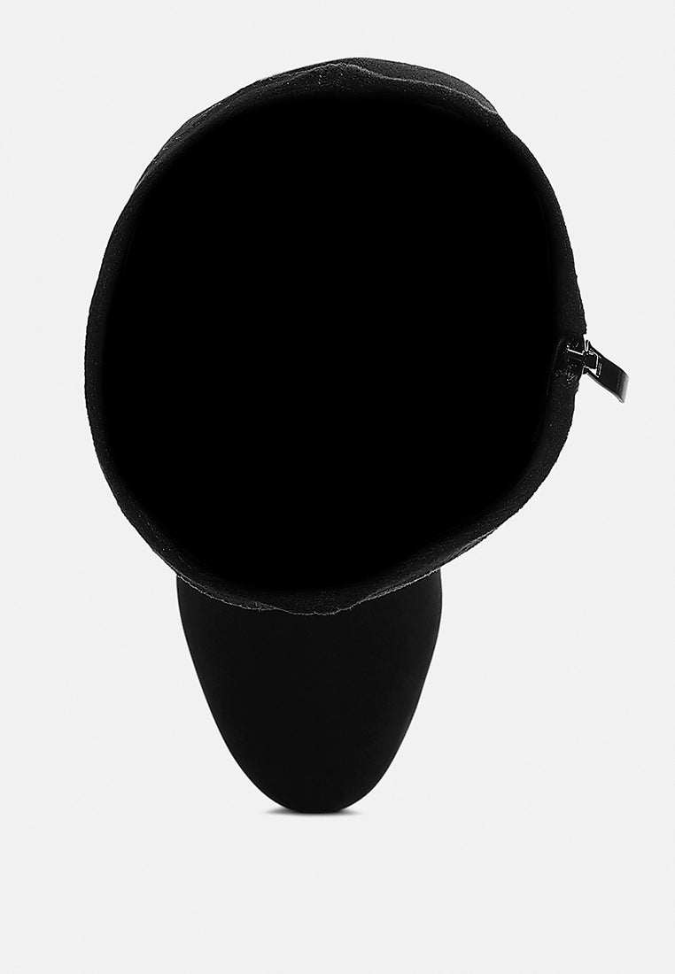 rag & co women microfiber calf boots#color_black