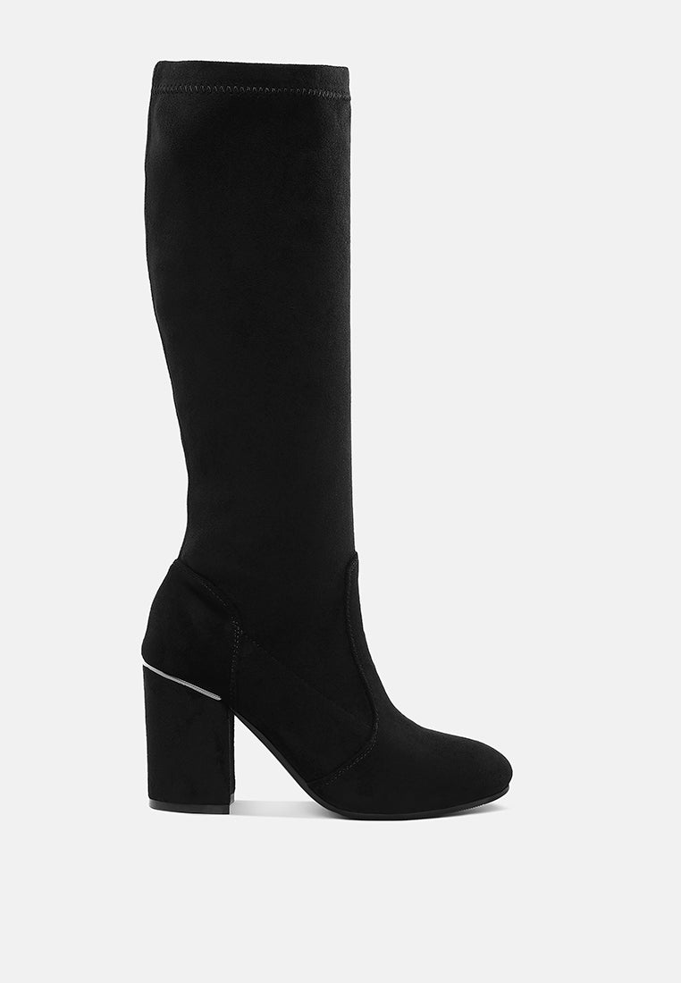 rag & co women microfiber calf boots#color_black
