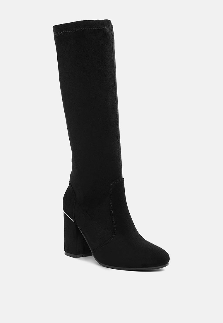 rag & co women microfiber calf boots#color_black