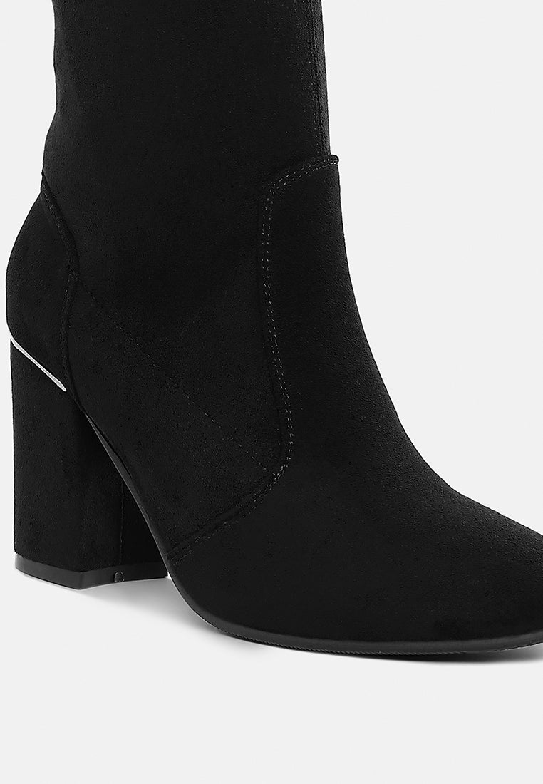 rag & co women microfiber calf boots#color_black
