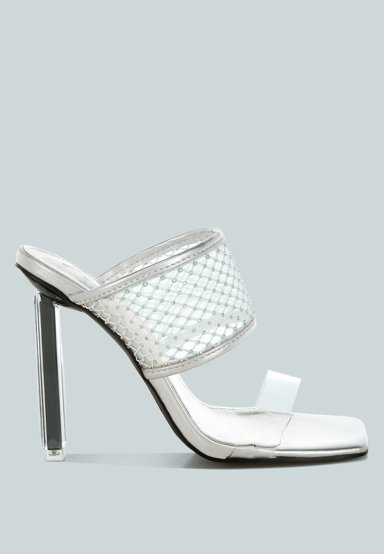 salween clear embellished square toe heels#color_silver