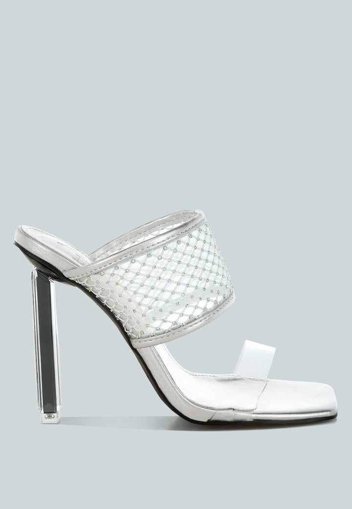salween clear embellished square toe heels#color_silver