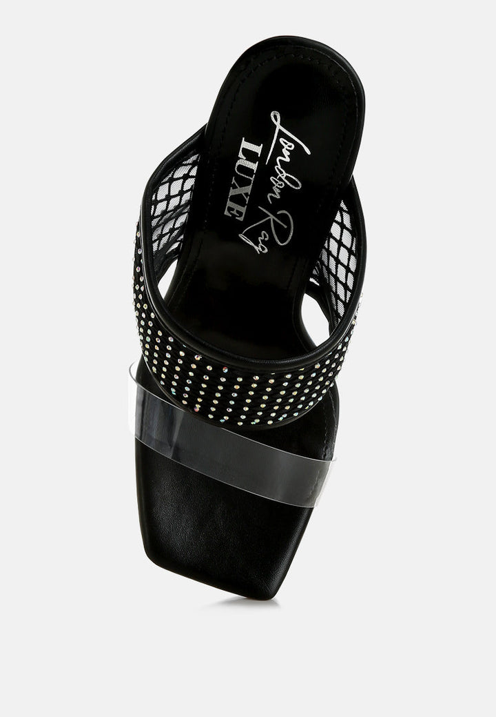 salween clear embellished square toe heels#color_black