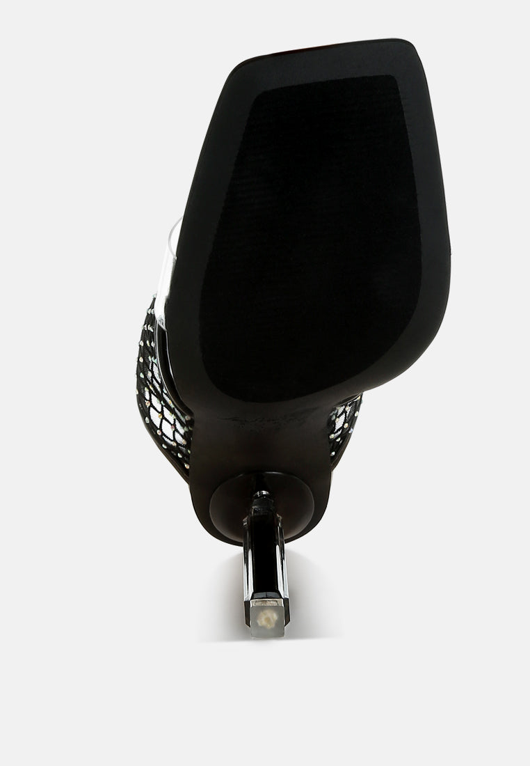 salween clear embellished square toe heels#color_black